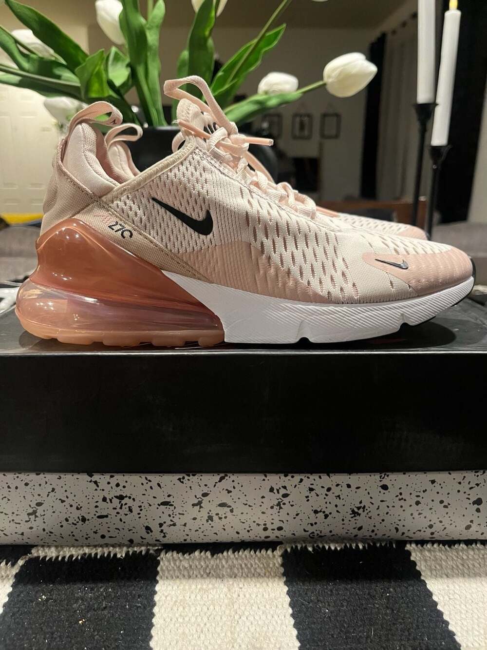 Nike Women's Air Max 270 Light Soft Pink/Black Sneakers AH6789-604